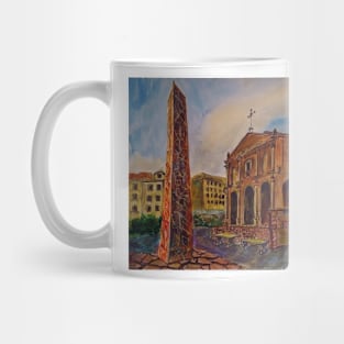 Watercolor Sketch - Church of Santa Maria del Gesu` di Montesalvo. Enna, Sicily Mug